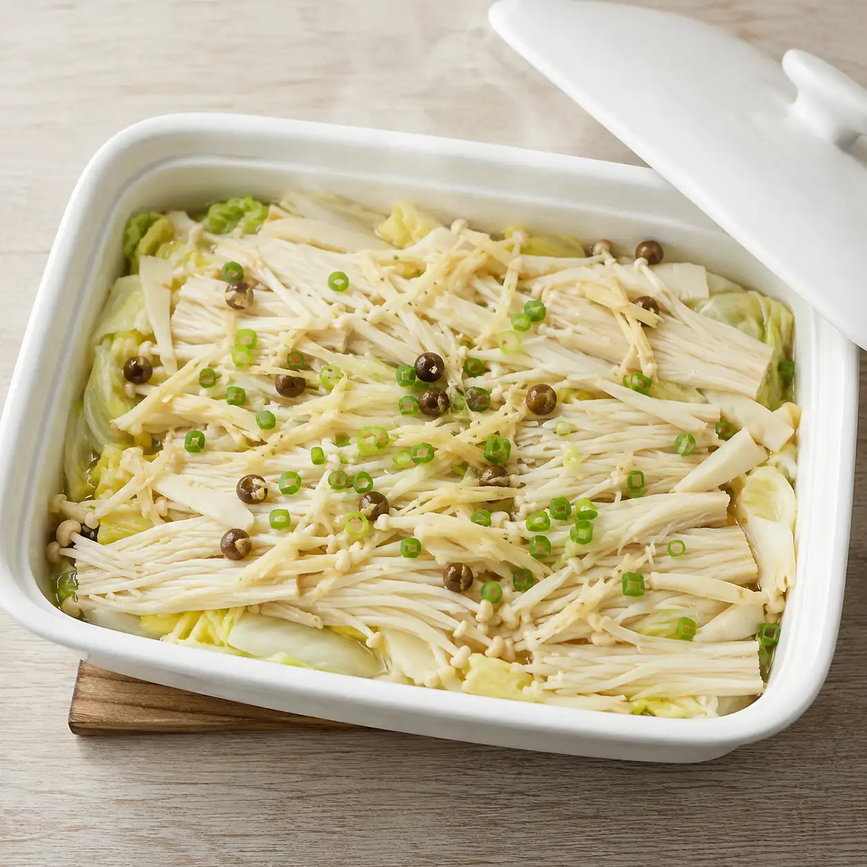 破布子金針菇蒸盒