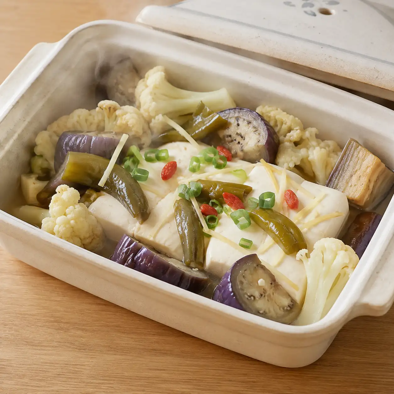 剝皮辣椒嫩豆腐蒸盒