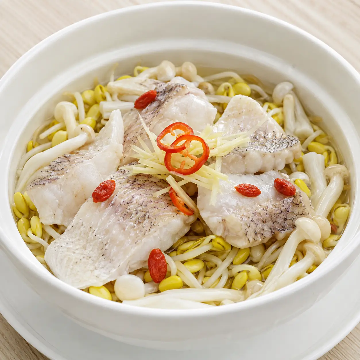 鯛魚黃豆芽蒸盅