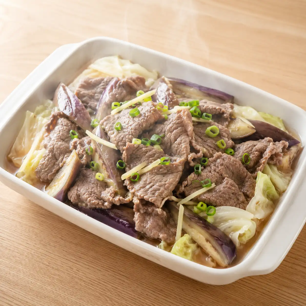 紫蘇梅醋牛肉片蒸盒