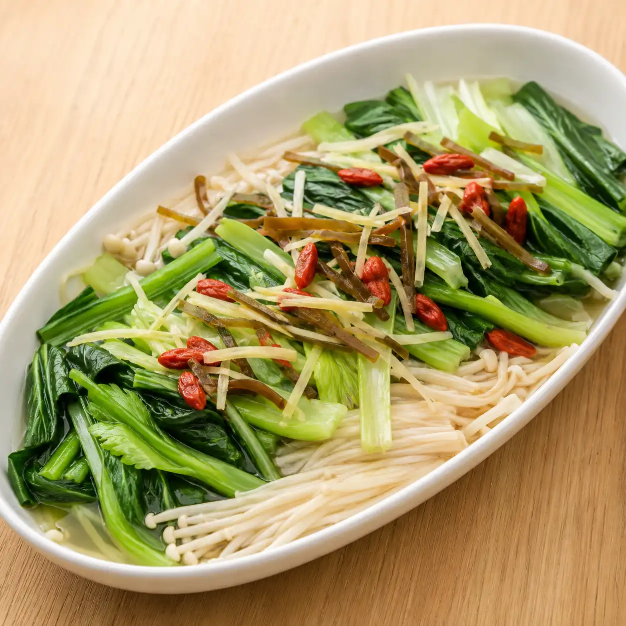 清蒸金針菇小白菜