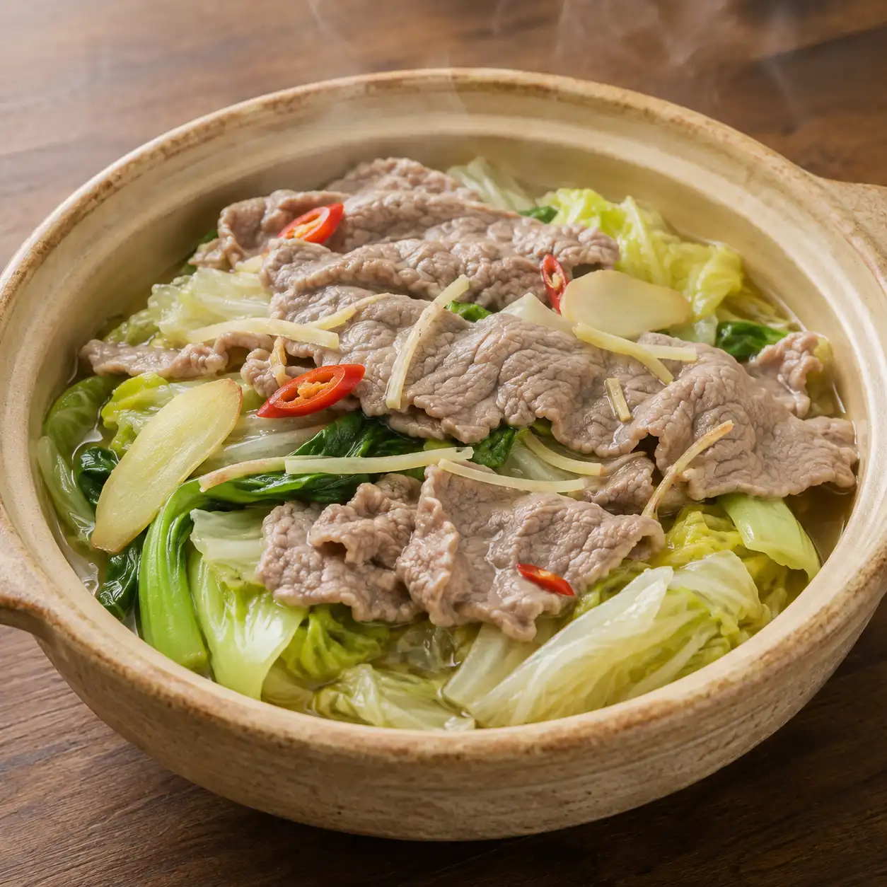 牛肉片高麗菜蒸盅