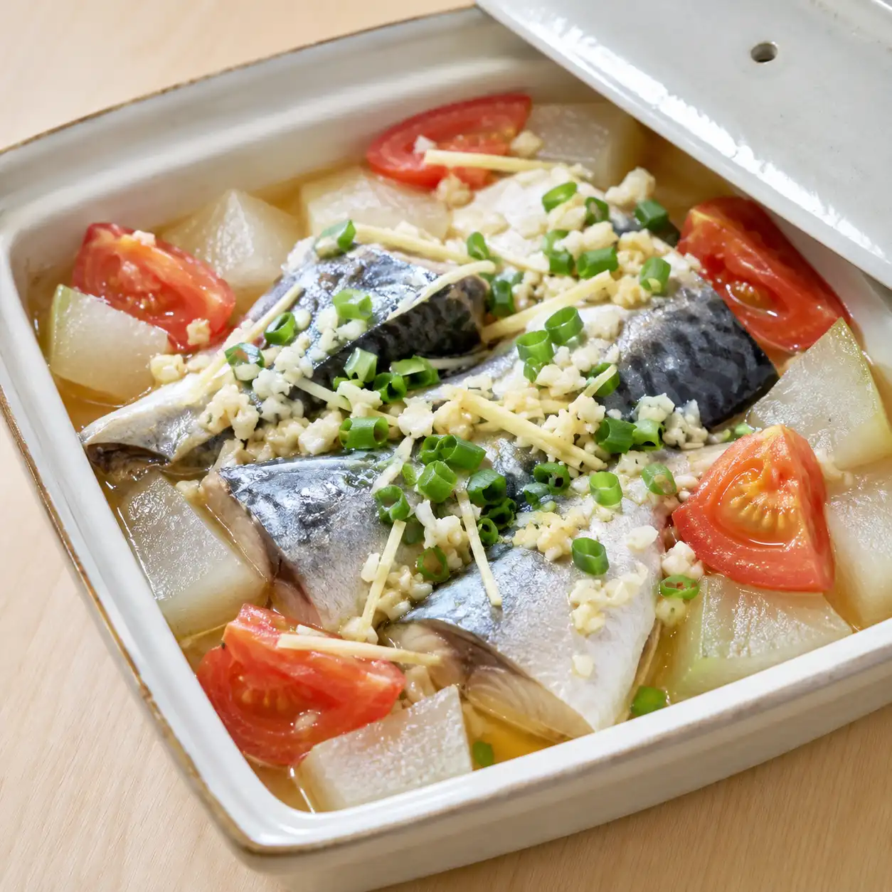 蒜蓉鯖魚蒸盒