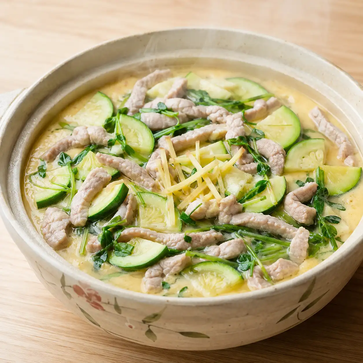 瘦肉絲櫛瓜蒸蛋