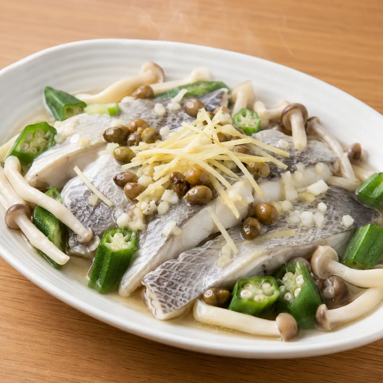 破布子虱目魚秋葵蒸