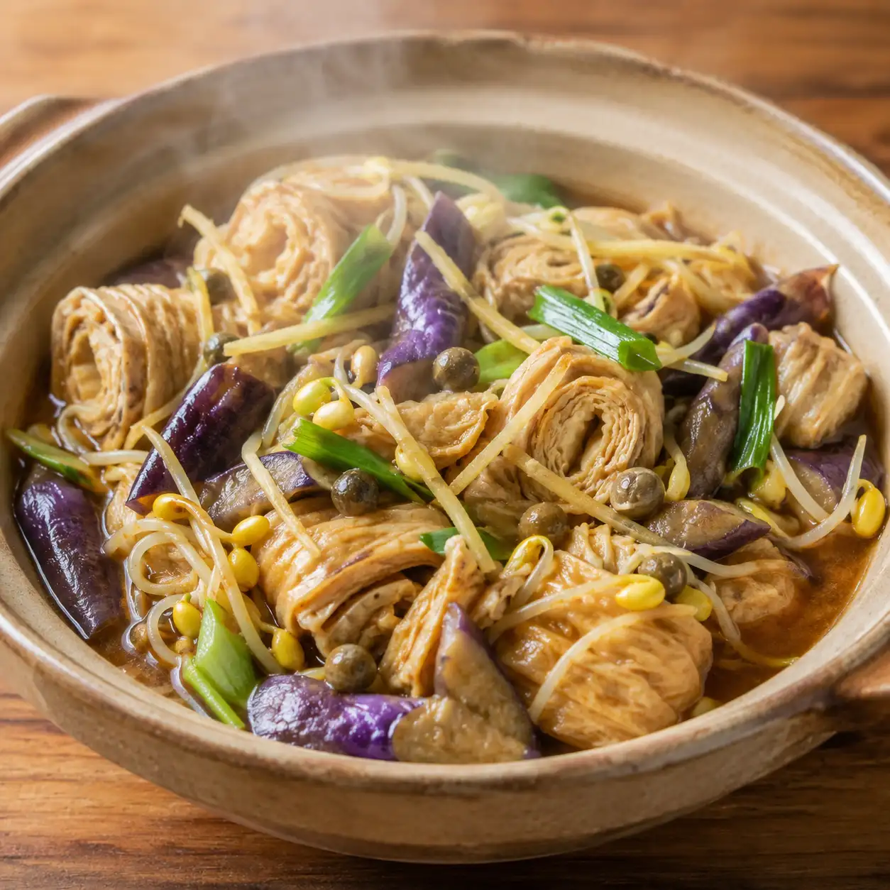 破布子豆包黃豆芽紅燒