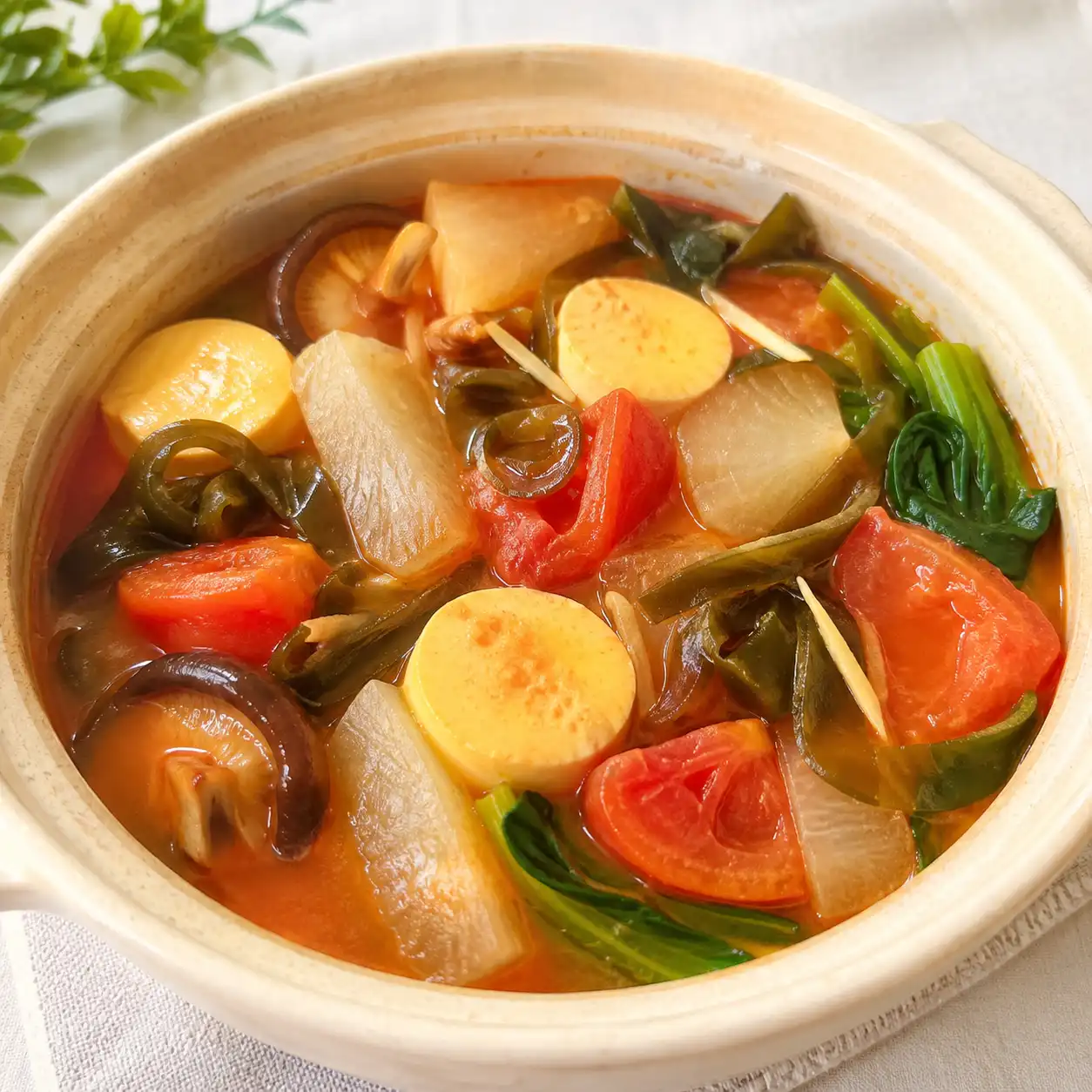 蛋豆腐海帶芽茄汁燒