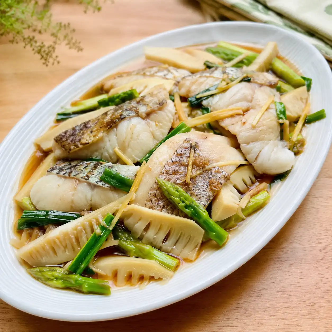 鯛魚竹筍蔥燒