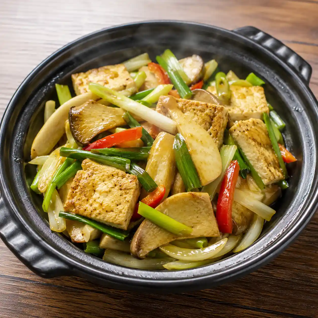 板豆腐杏鮑菇蔥燒