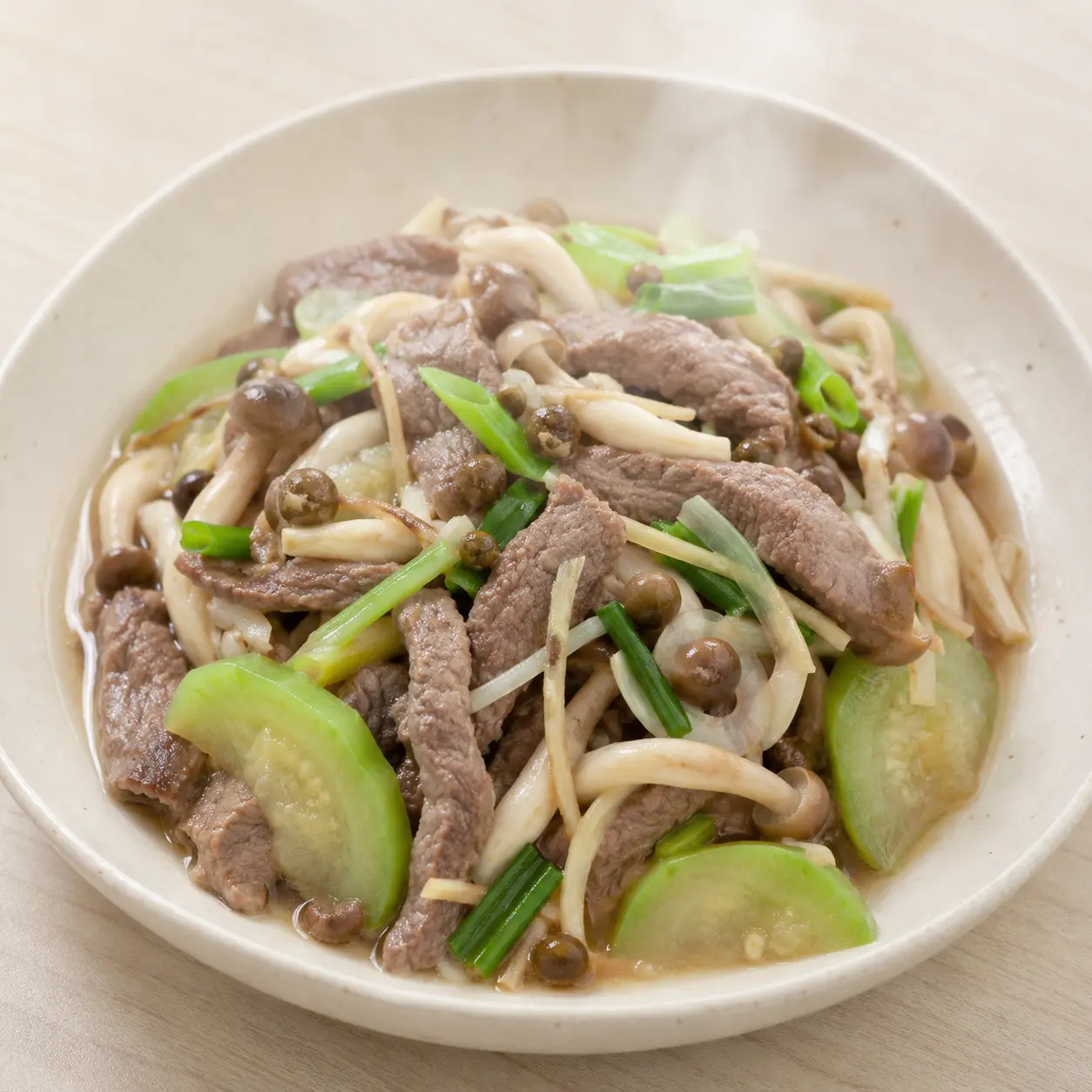 破布子牛柳鴻喜菇燒