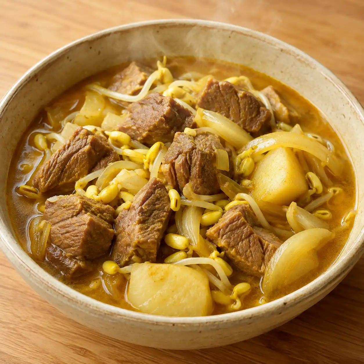 咖哩牛腱黃豆芽燒
