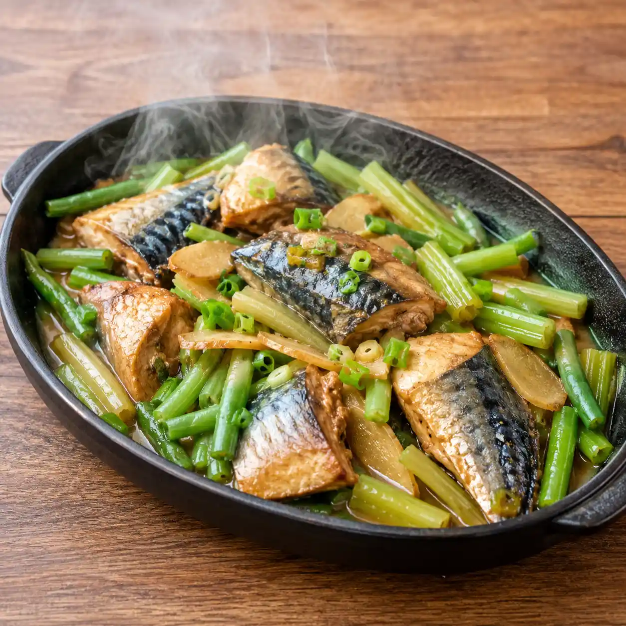 味噌鯖魚四季豆紅燒