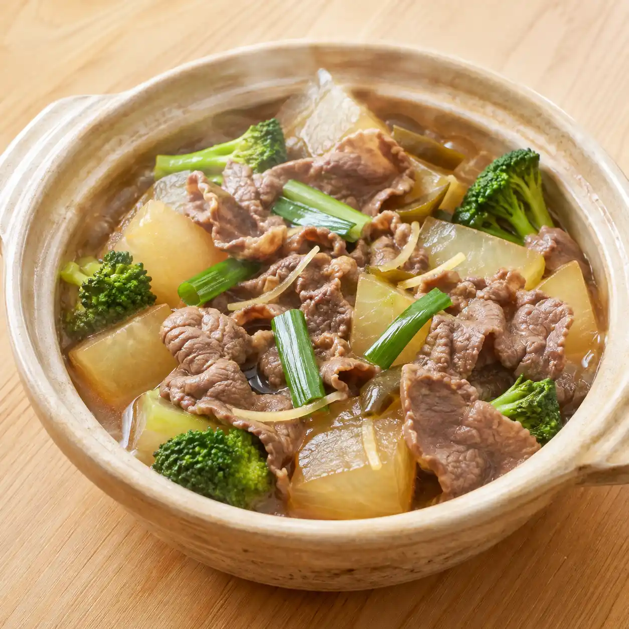 牛肉片冬瓜蔥燒