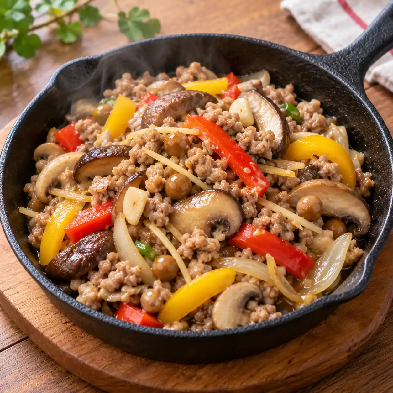 樹子瘦絞肉蘑菇燒