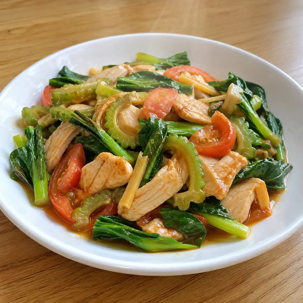雞肉片芥藍茄汁燒