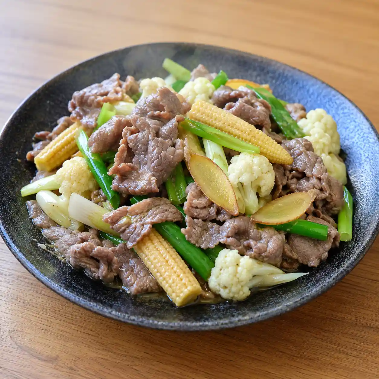 牛肉片玉米筍蔥燒