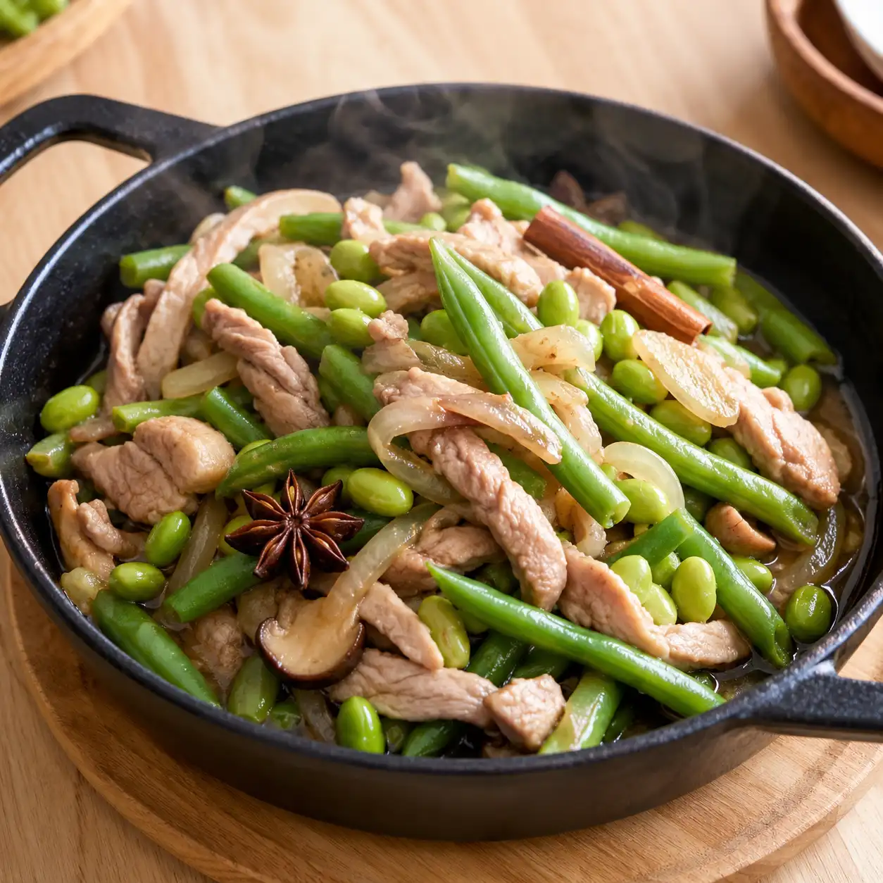 瘦肉絲四季豆五香滷