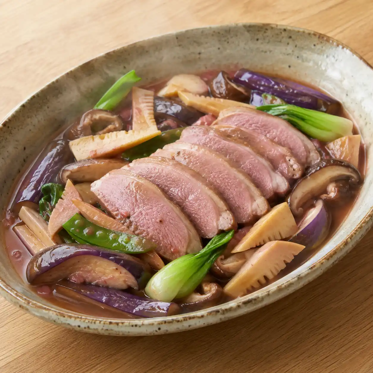 紅麴鴨胸茄子煨