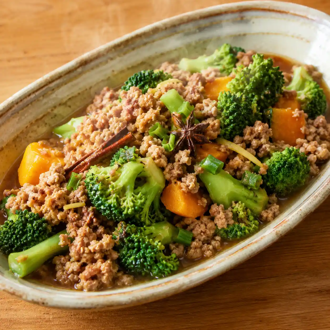 瘦絞肉青花菜五香滷