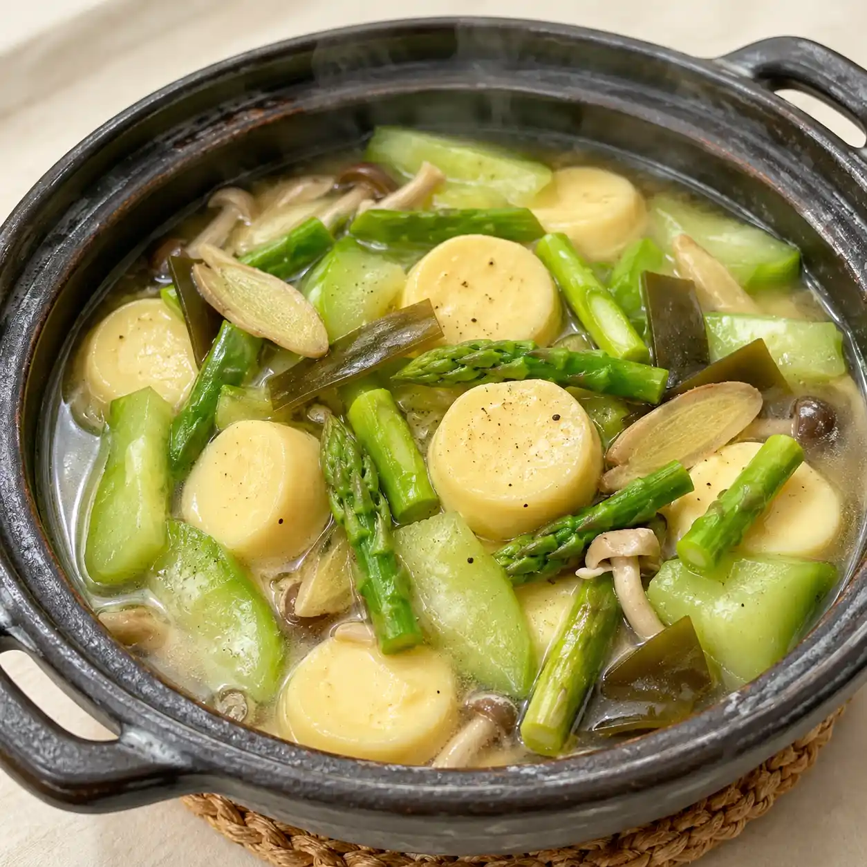 胡椒蛋豆腐蘆筍清燉