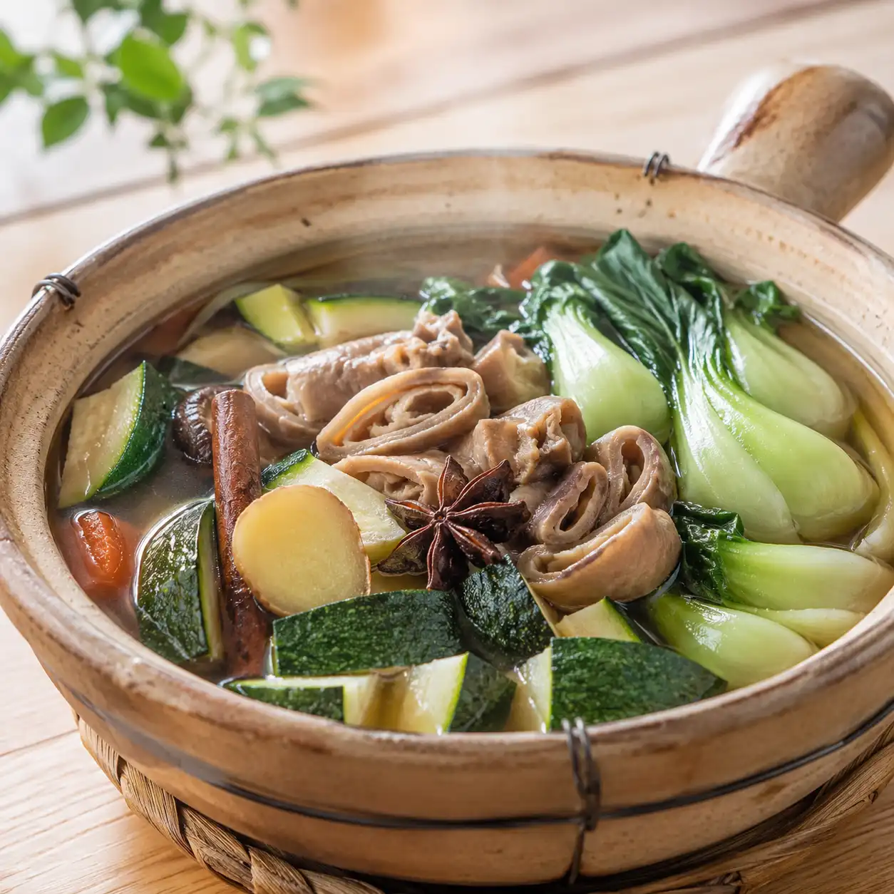 少量肥腸青江菜五香滷