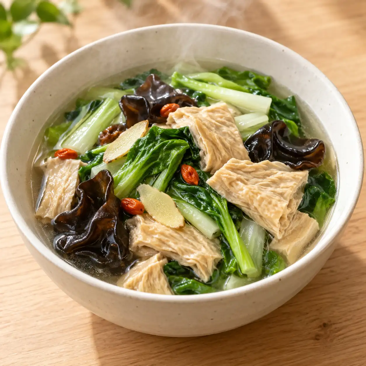 梅香豆包小白菜燉