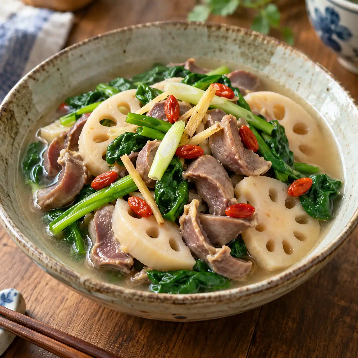 紫蘇梅醋雞胗蓮藕煨
