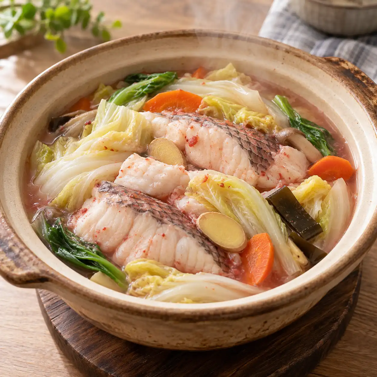 紅麴鯛魚大白菜煨