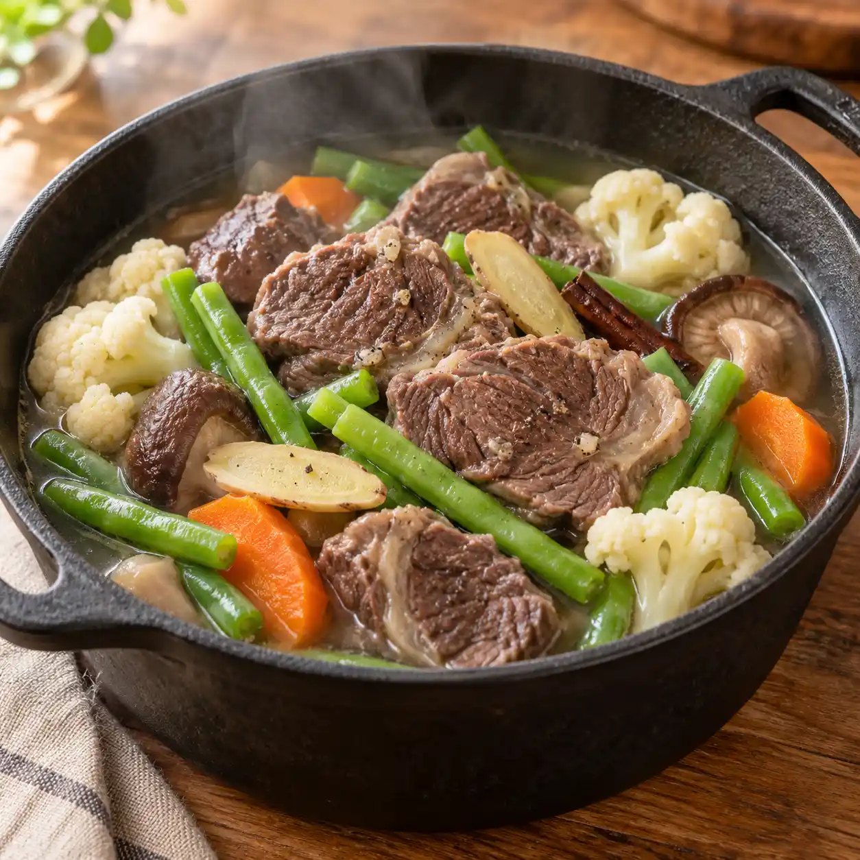 白胡椒牛腱四季豆煨