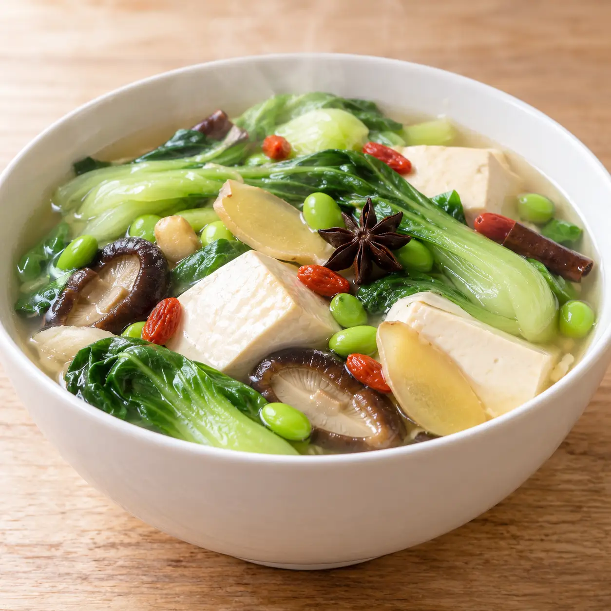 嫩豆腐青江菜白滷