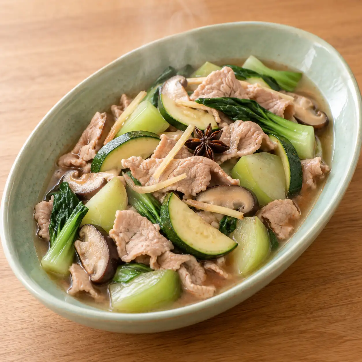 清滷豬肉片櫛瓜