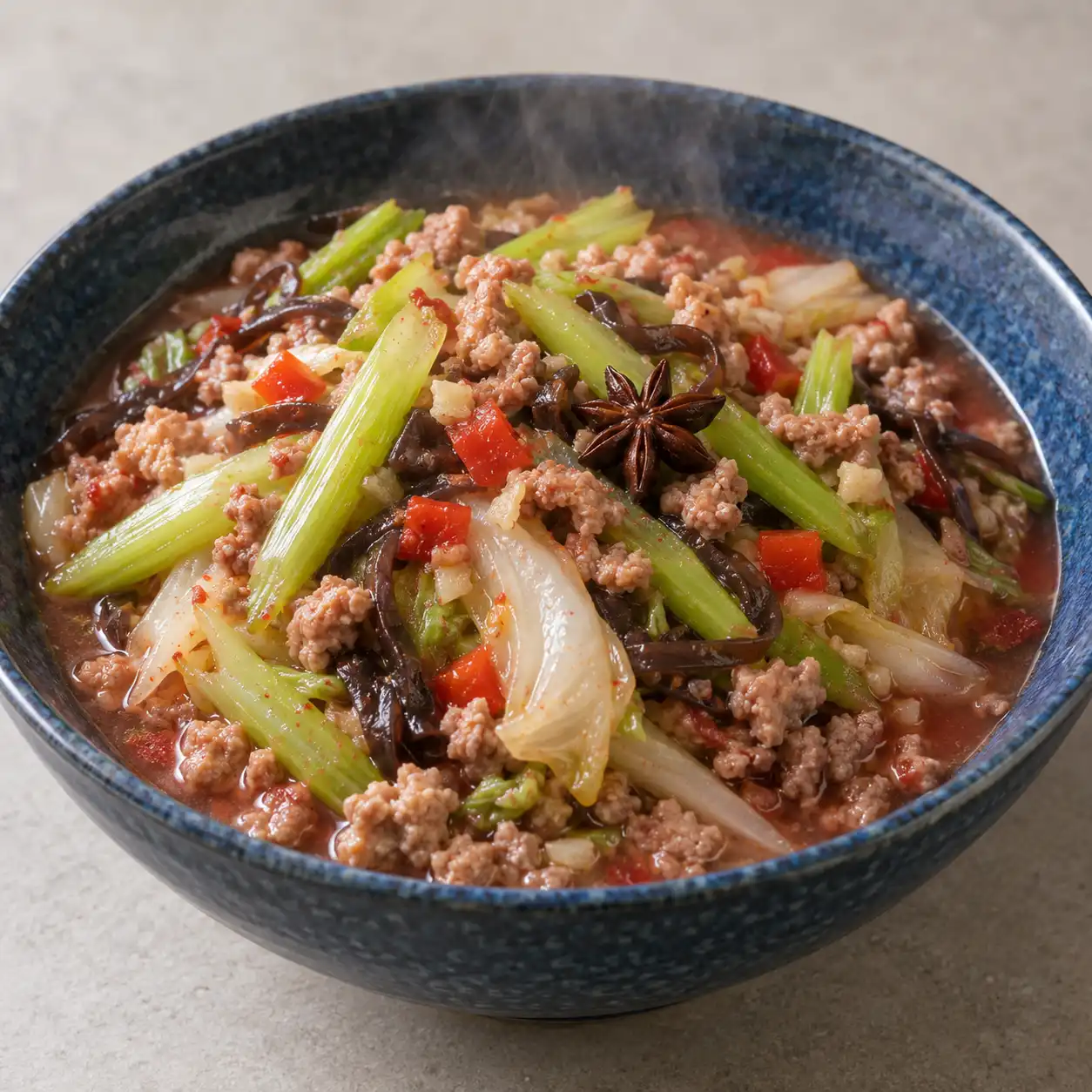 紅麴瘦絞肉芹菜煨