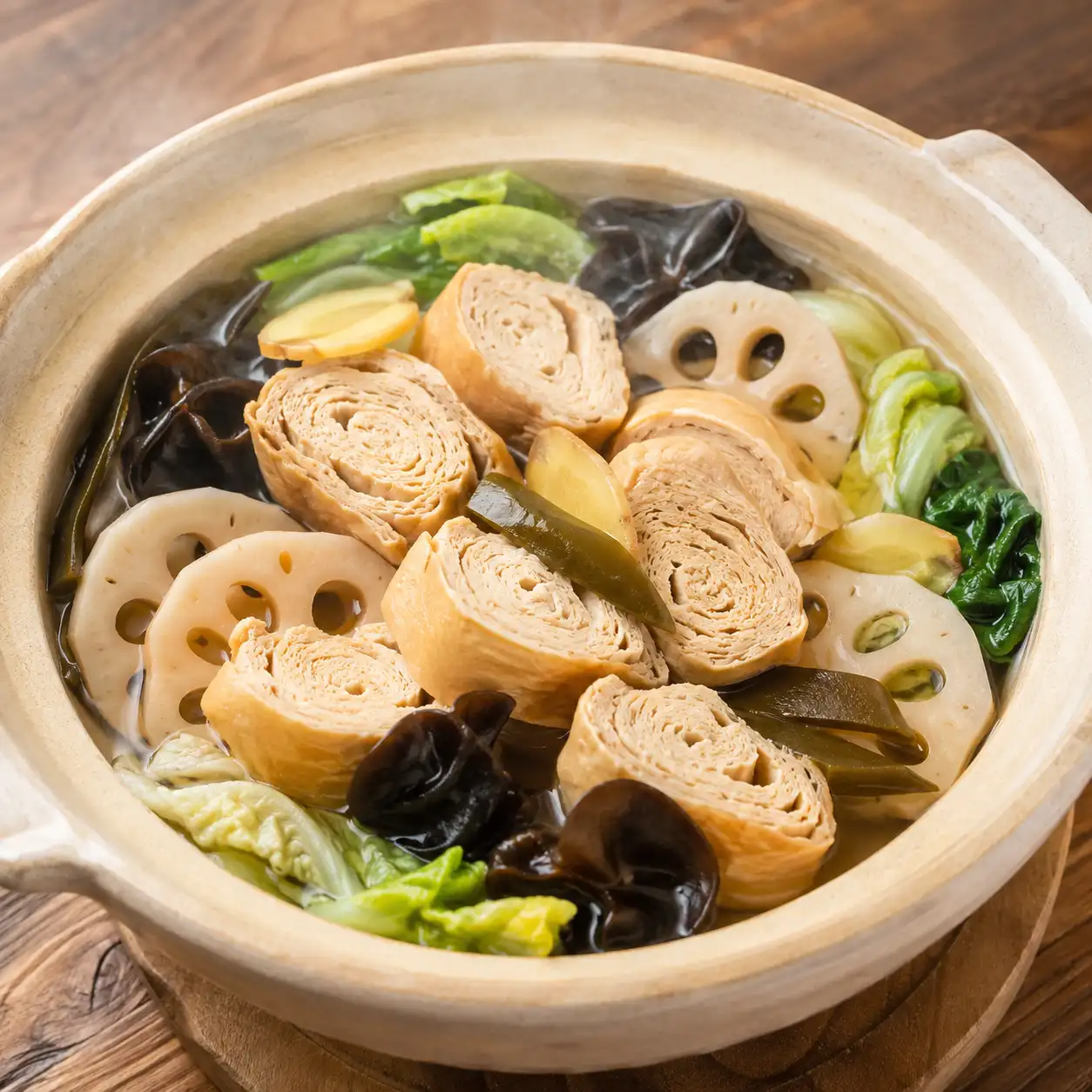 剝皮辣椒豆包蓮藕燉