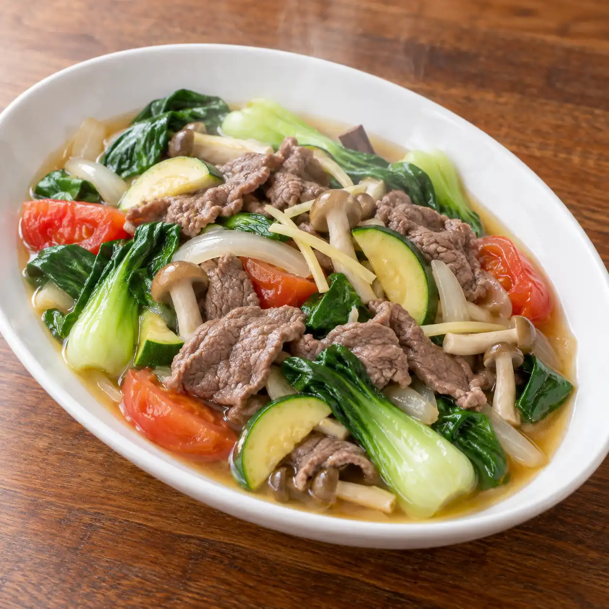 清滷牛肉片青江菜