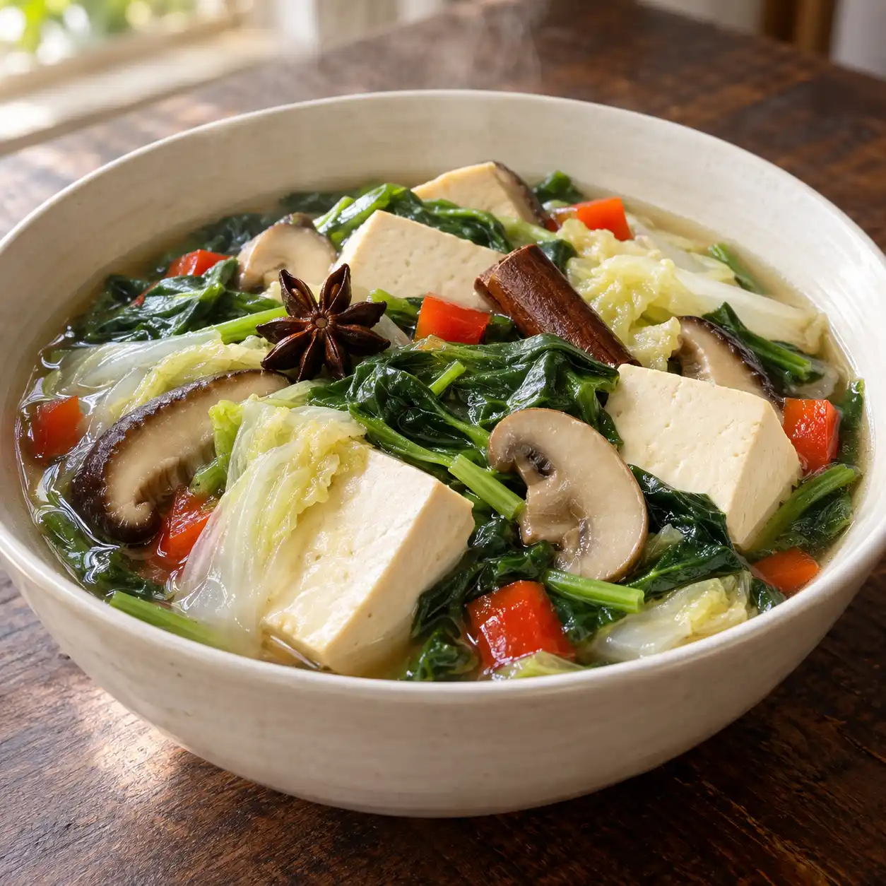 板豆腐菠菜白滷