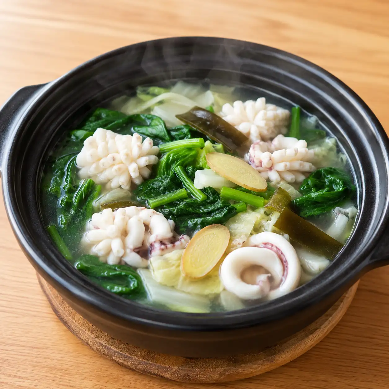 胡椒花枝菠菜清燉