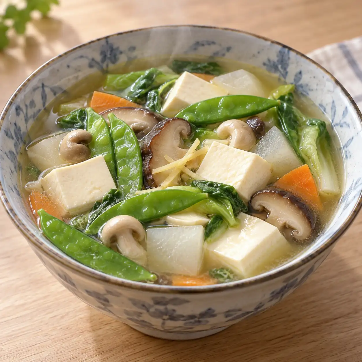 味噌嫩豆腐荷蘭豆清燉