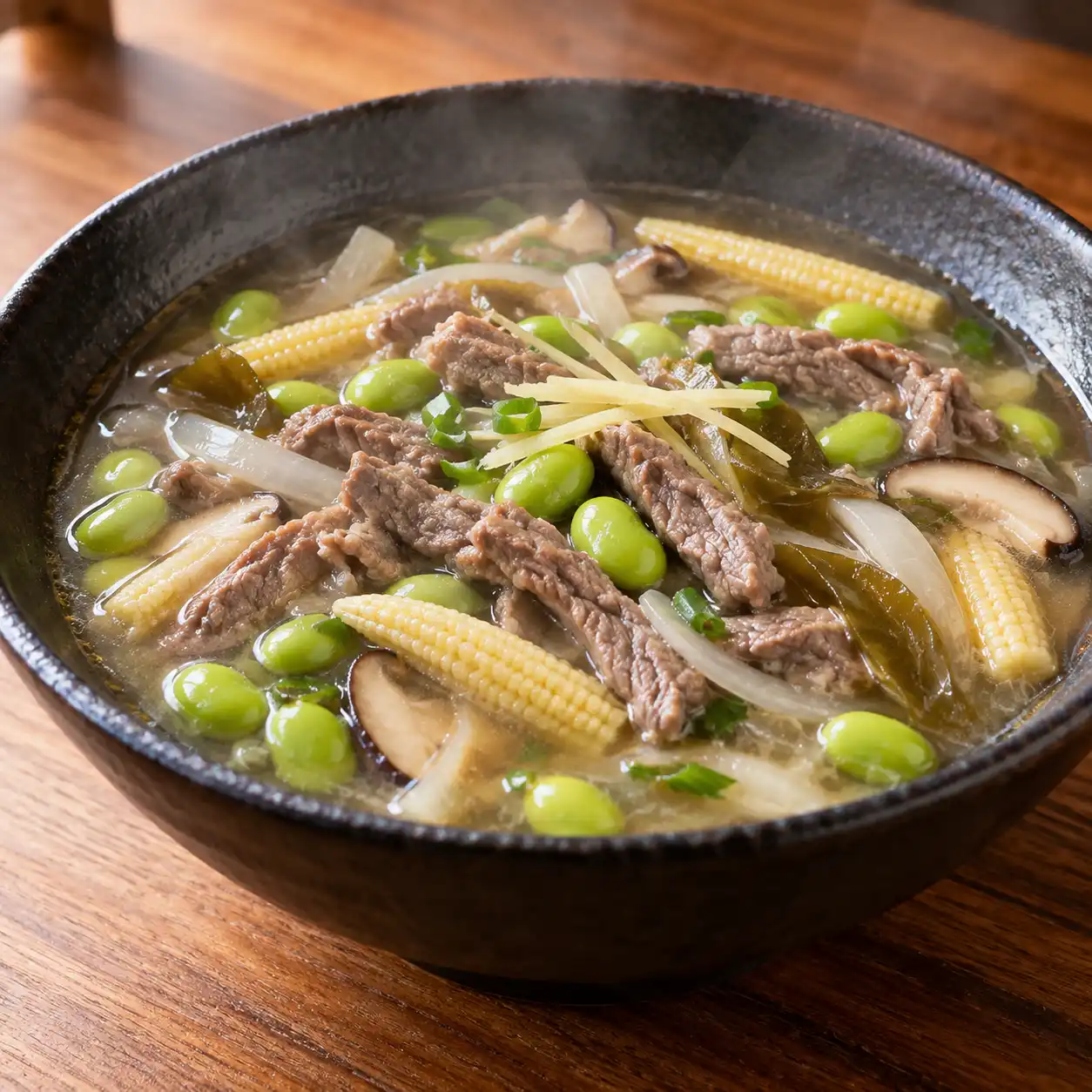 牛柳毛豆自然滑羹