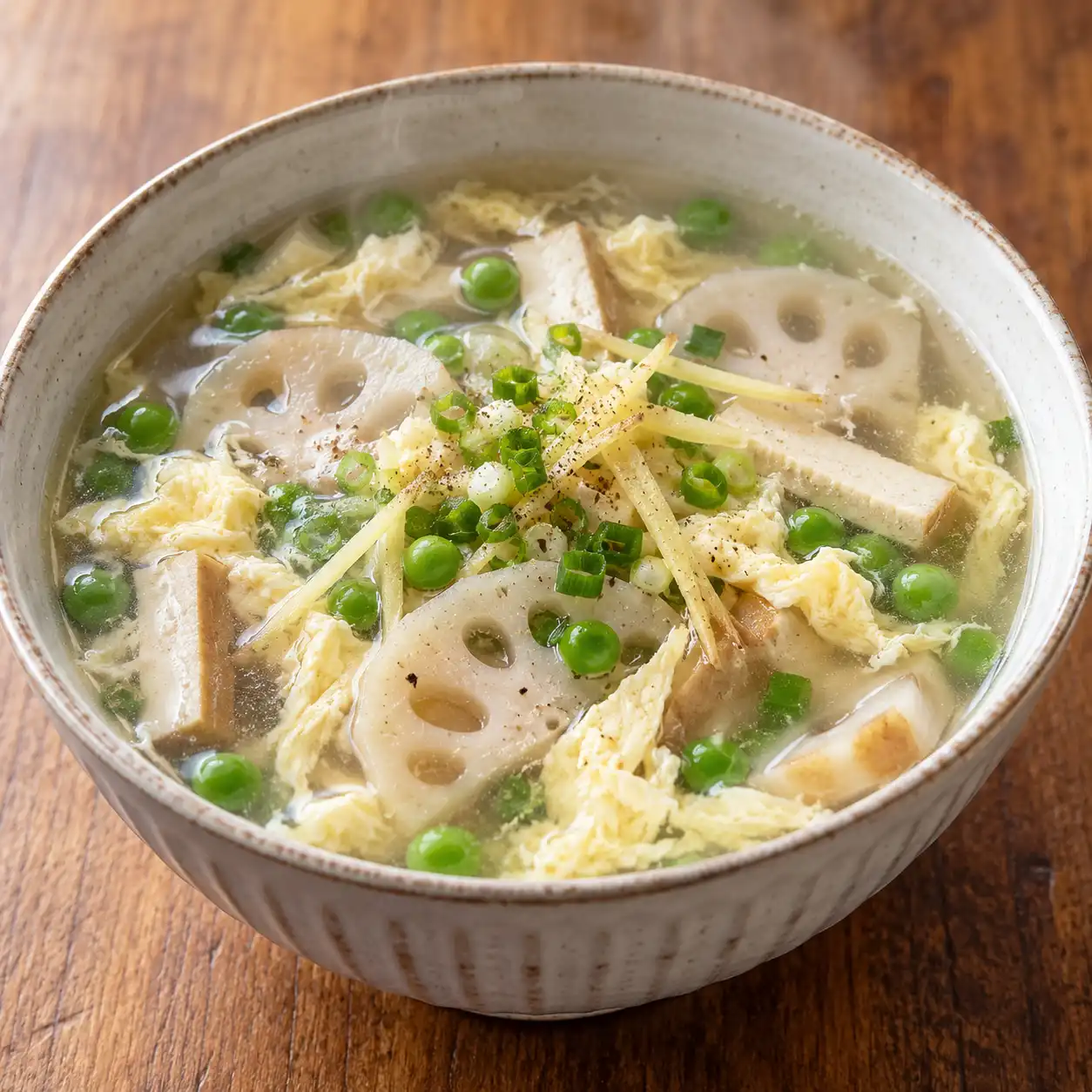 薑絲豆干蓮藕蛋花湯