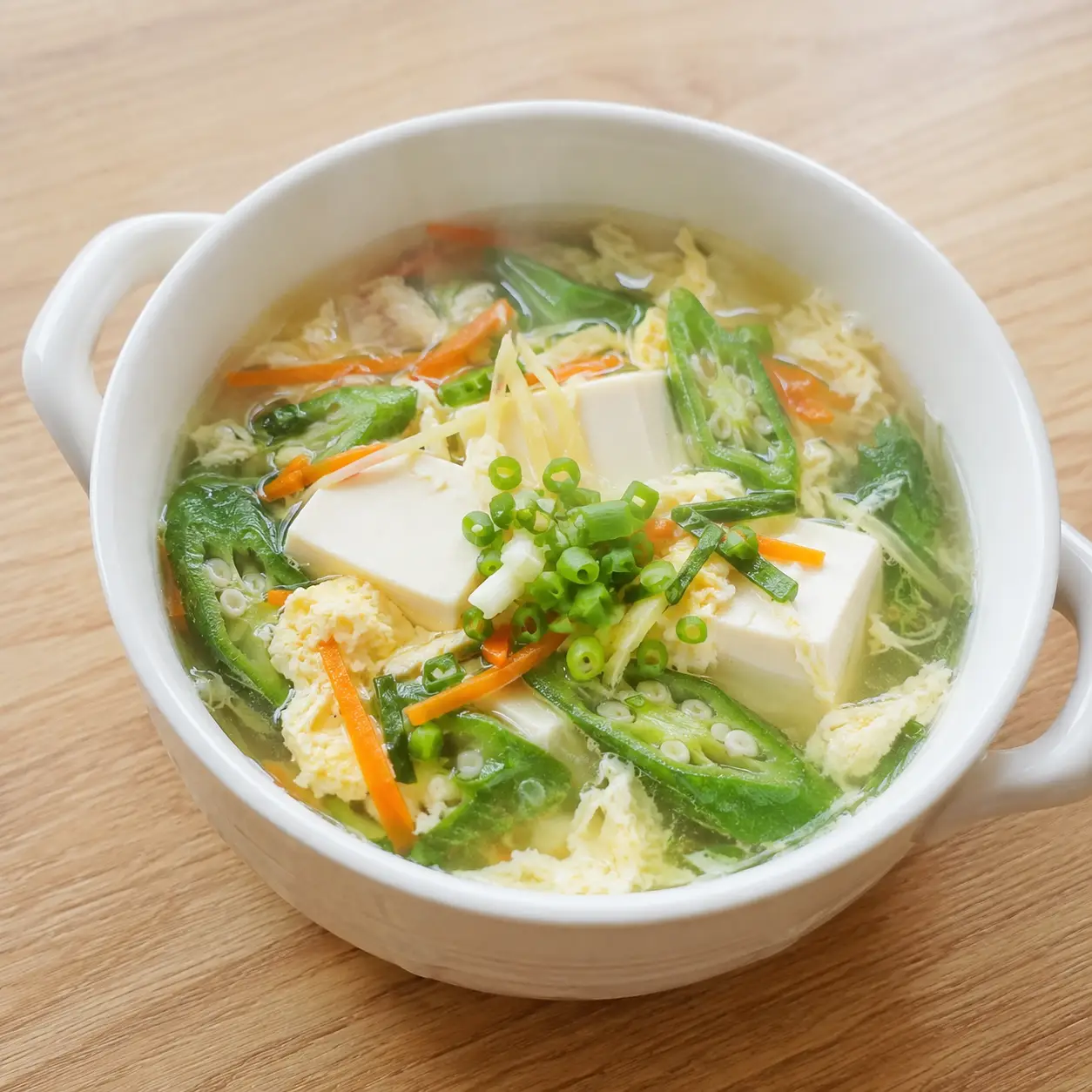 板豆腐秋葵清湯