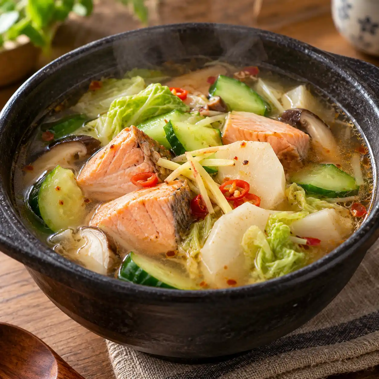 鮭魚山藥酸辣湯
