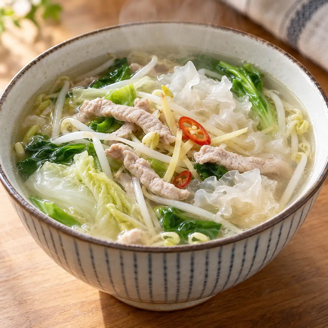 瘦肉絲白木耳自然滑羹