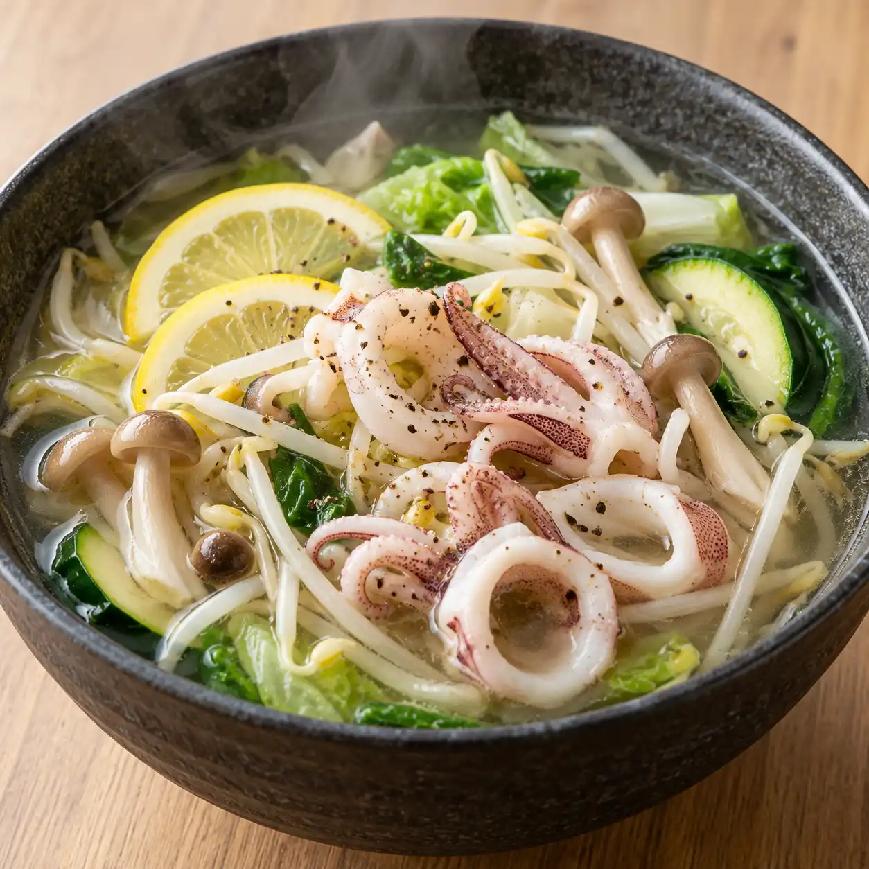檸香小卷綠豆芽蔬菜湯
