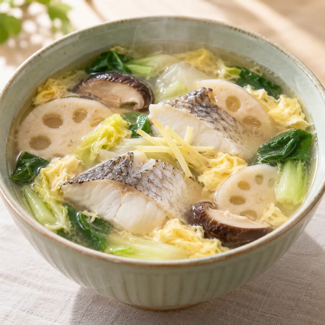 味噌鯛魚蓮藕蔬菜湯