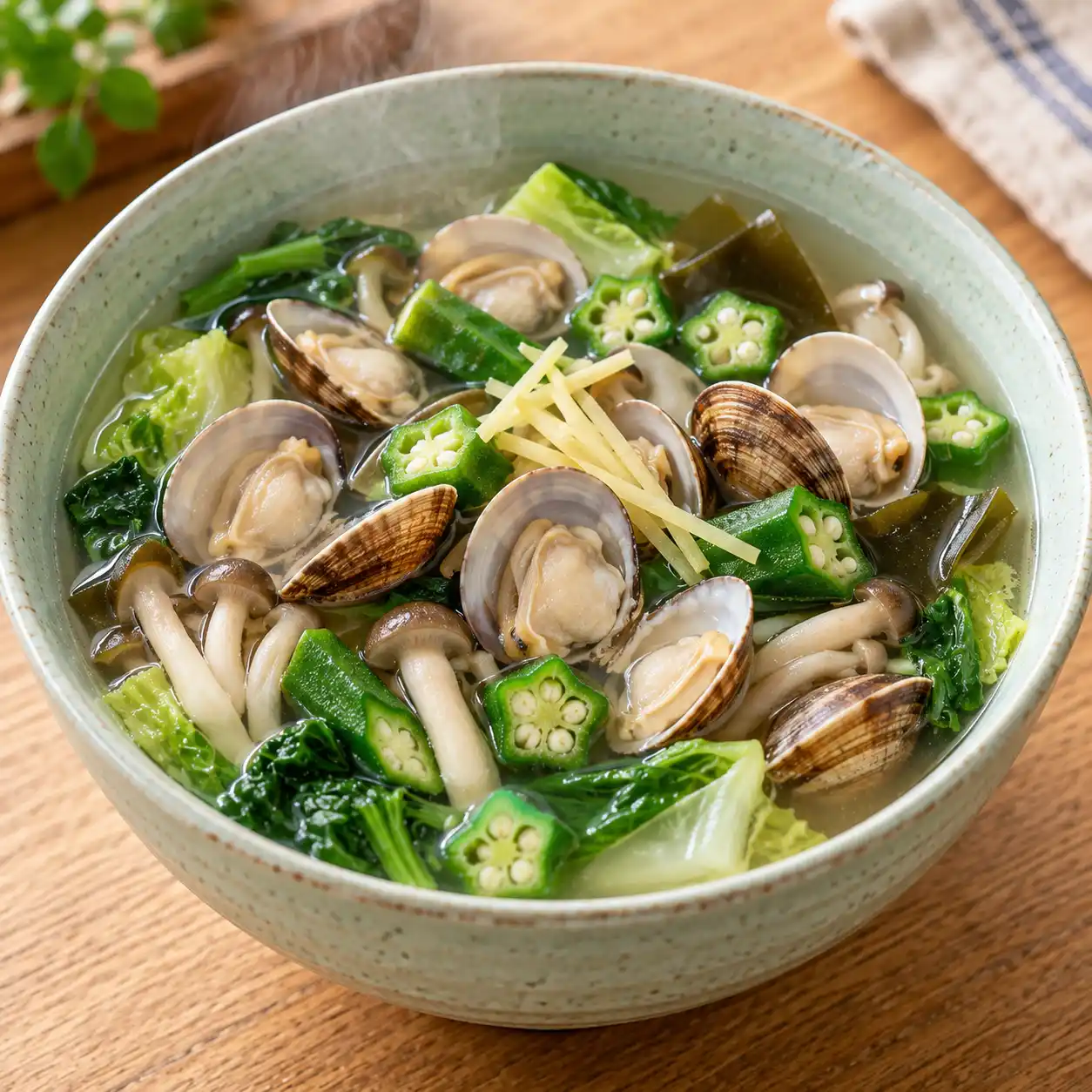 蛤蜊秋葵清湯