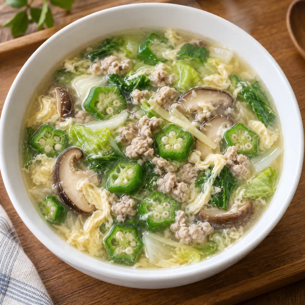瘦絞肉秋葵自然滑羹