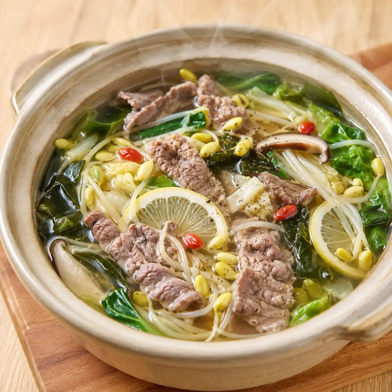 牛柳黃豆芽自然滑羹