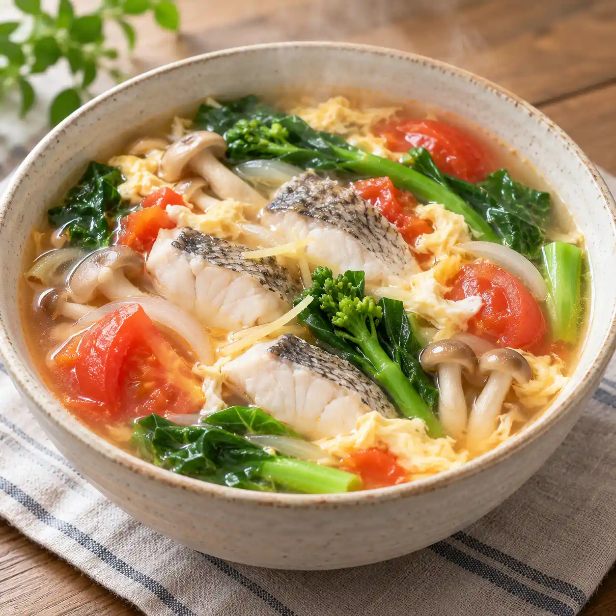 番茄鱸魚芥藍湯