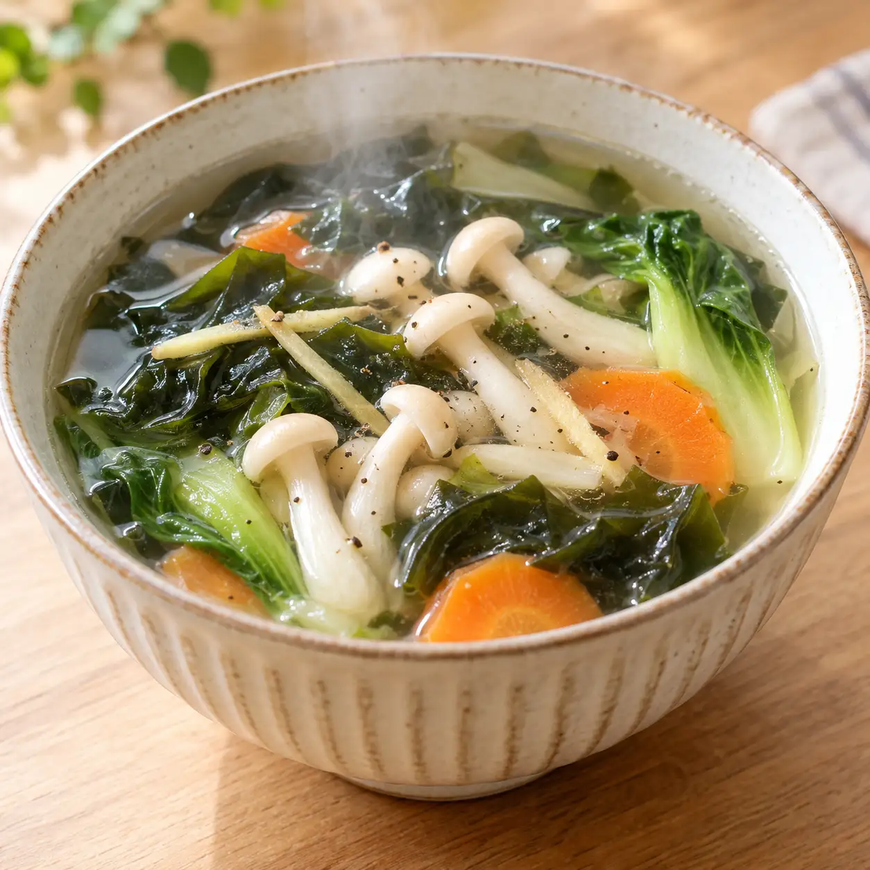 胡椒白精靈菇海帶芽蔬菜湯