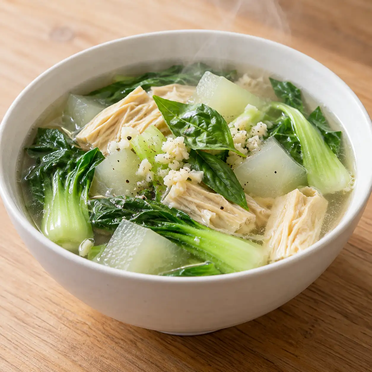 豆包青江菜自然滑羹
